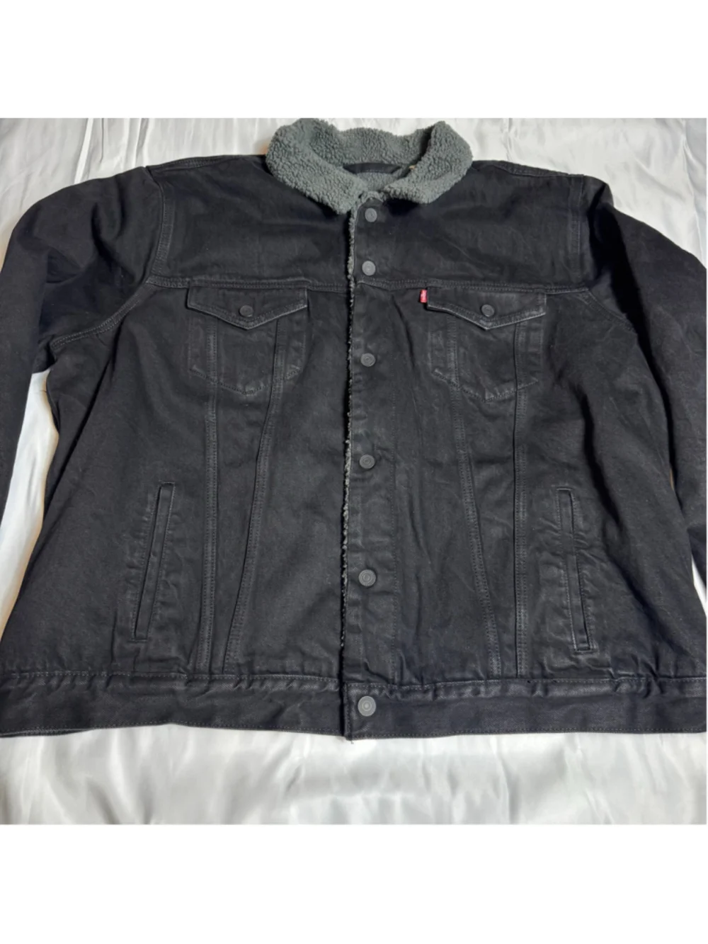 Men's Levi's Sherpa-Lined Denim Jacket XXL Black Grey